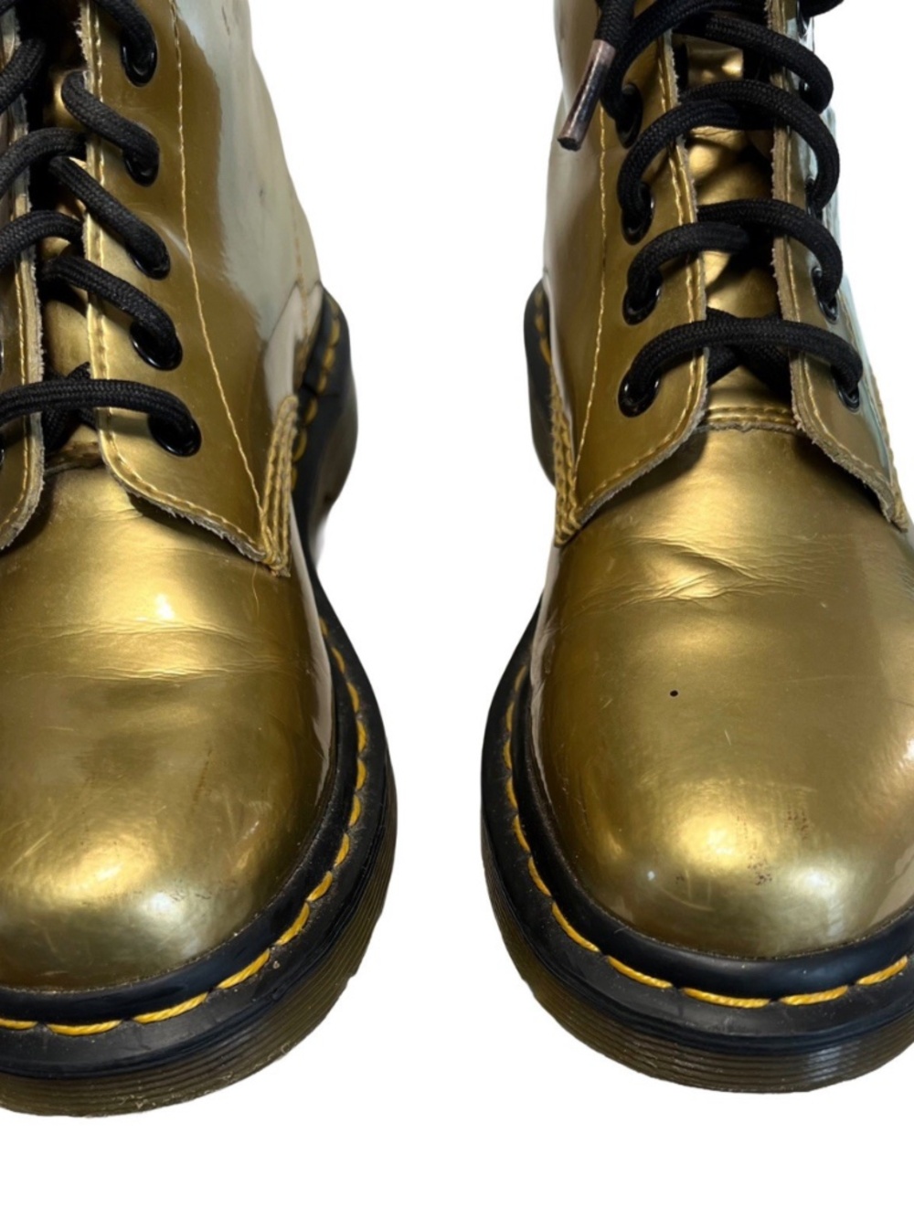 Dr. Martens 1460 Pascal Vegan Gold Metallic Chrome Combat Boots Size 5 - Picture 7 of 8